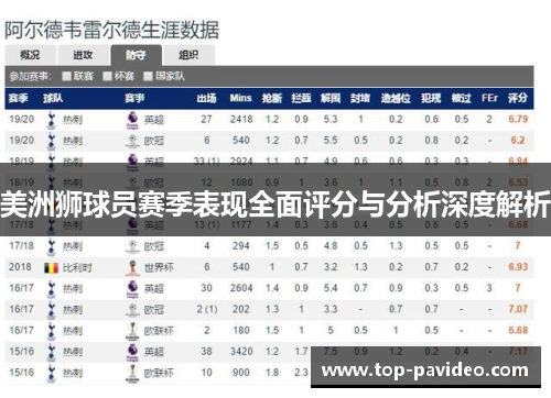 美洲狮球员赛季表现全面评分与分析深度解析